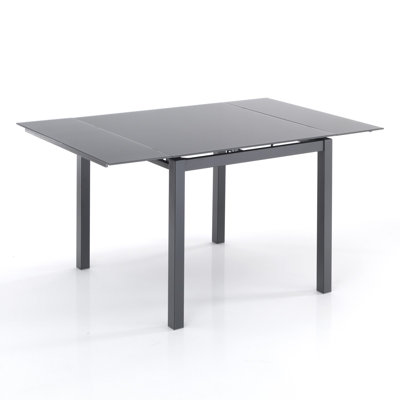 Temperance Glass Top Metal Base Dining Table