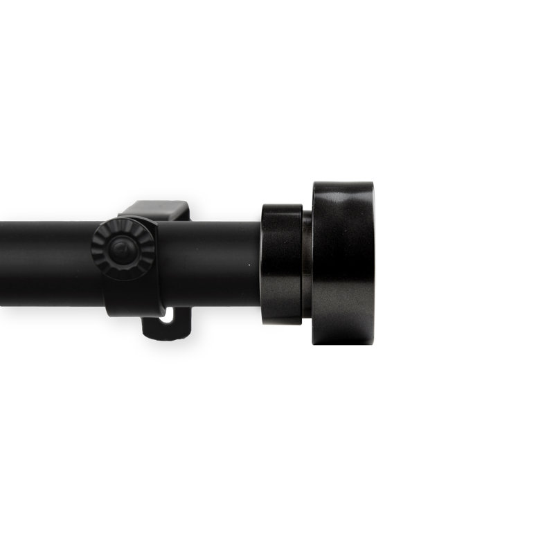 Tringle à rideaux simple réglable 1 po New Hartford, Noir, De 28 po à 48 po de largeur