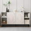 Meuble de salon de style Mid-Century moderne avec meuble télé et armoire de rangement blanche