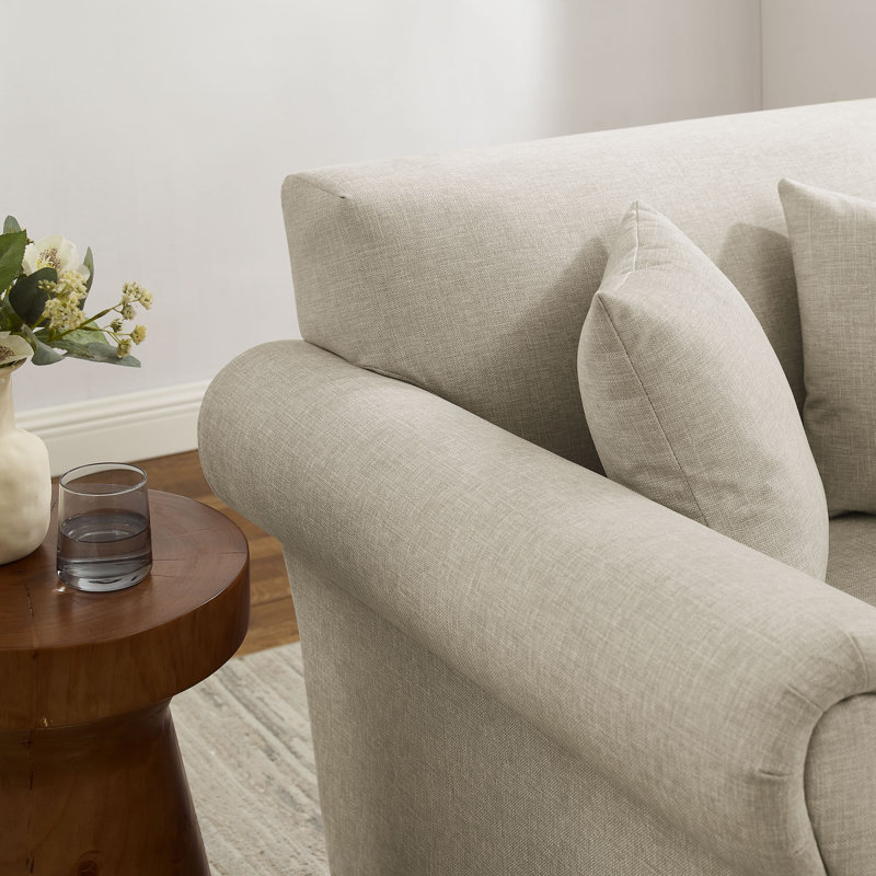 Divanique 40.94'' W Upholstered Accent Chair, Light Khaki Polyester Blend