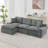 Cloud Sectional Sofa 107.9" Upholstered Sofa Couch With Double-Layer Cushion And Side Pockets, Free-Combined Sectional Sofa Full-Compressed Sofa-929020515