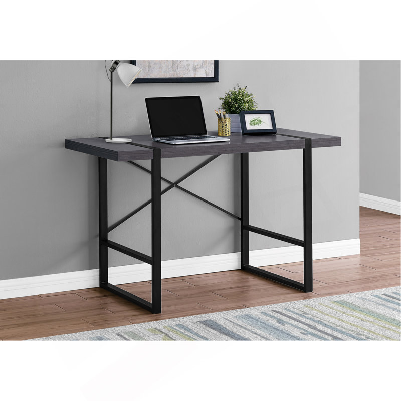 Computer Desk, Home Office, Laptop, Work, White Laminate, Metal, Contemporary, 30" H x 49" W x 23.75" D, Taupe