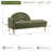 Linen Upholstered Chaise Lounge Sofa Indoor with Rainbow-Inspired Backrest & Armrest & Sturdy Wood Frame, Olive Green-1078484648