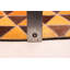 Tapis orange en cuir de vache 6 pi 6 po x 6 pi 6 po