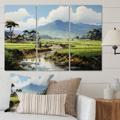 " Vietnam Golden Rice Fields " 3 - Pieces