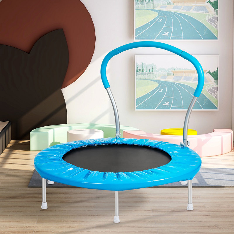 TRAMPOLINE AVEC POIGNÉE (BL) - MÉTAL, Bleu
