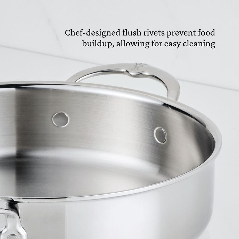Probond® Luxe 6-quart Polished Professional Clad Stainless Steel Rondeau With Lid