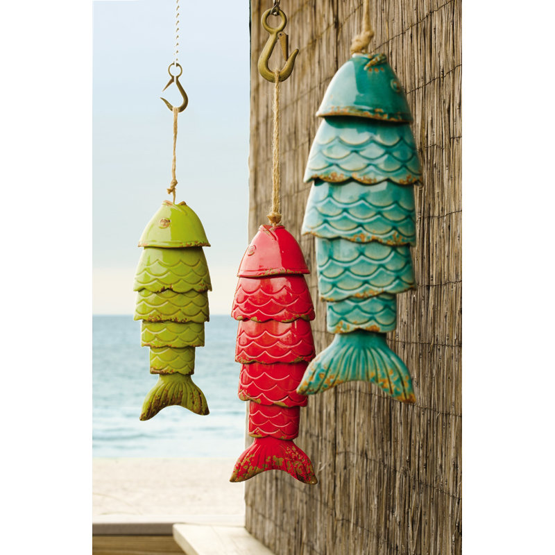 Carillon en céramique Koi Fish Wind, Vert