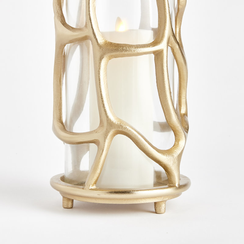 Shannan Hurricane Candle Holder, 14" H X 6.25" W X 6.25" D