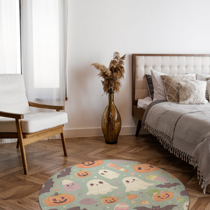 Soft Phantom Glow Braided Rug, Round 5'
