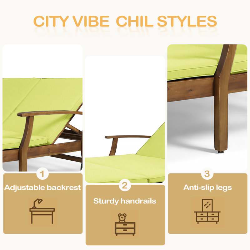 DOUBLE CHAISE LONGE, Vert