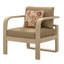 Chaise longue d'extérieur en bois Carollton Queensland Acacia Sollid avec coussins et coussin Sunbrella-1805646361-1805646360