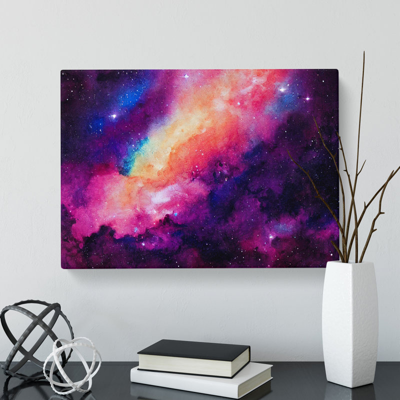 Galaxy Explosion - Wrapped Canvas Painting, 50cm H x 76cm W x 3cm D