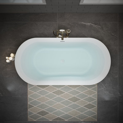 55" x 28" Freestanding Soaking Acrylic Bathtub
