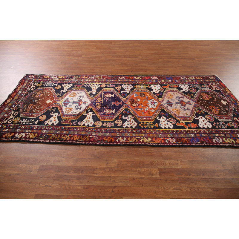 Tapis de couloir géométrique traditionnel 4x9