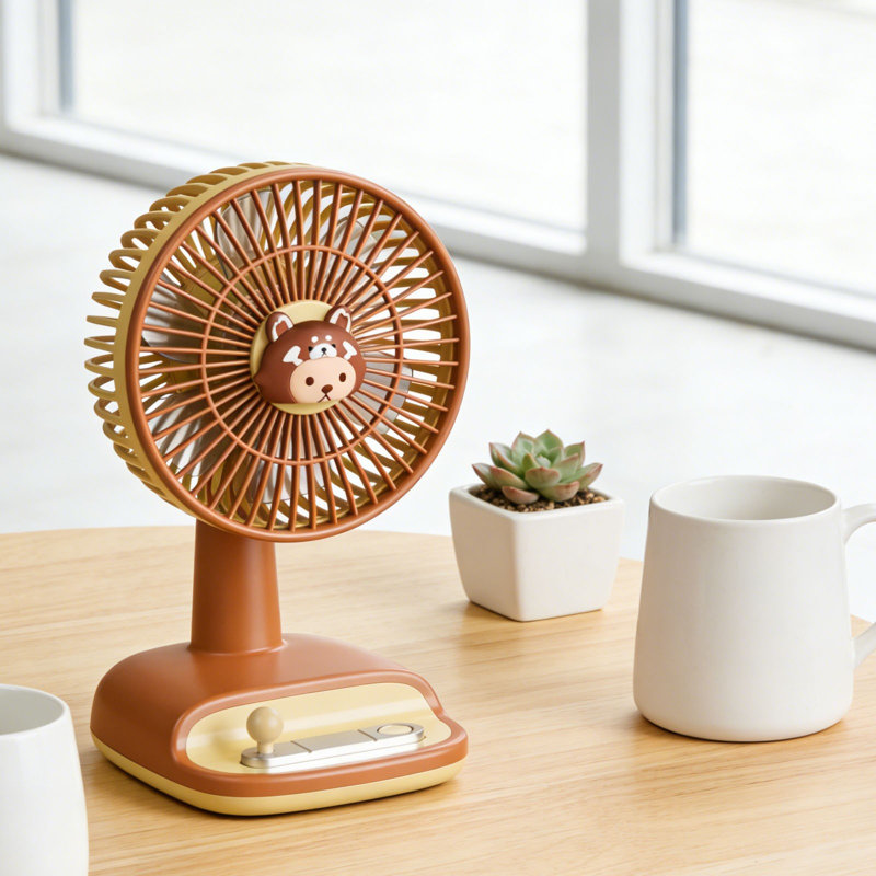 Petit ventilateur de bureau portatif USB compatible avec Kondieu, Khaki