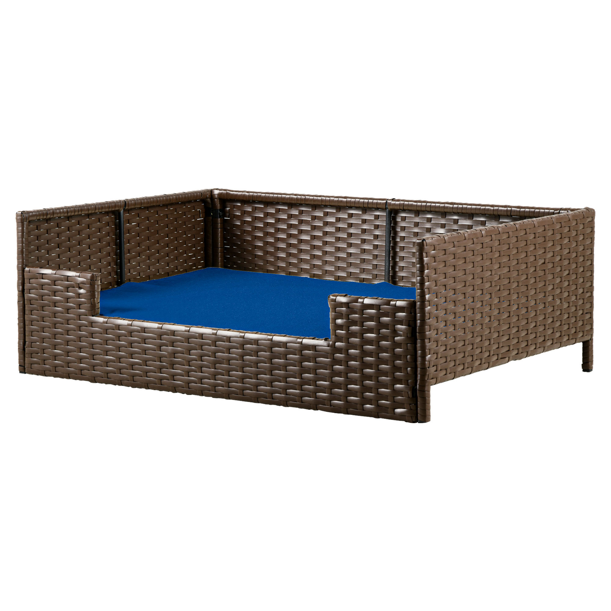 Tucker Murphy Pet™ Medium Blue Rattan Wicker Pet Sofa Bed for Dog or Cat Wayfair