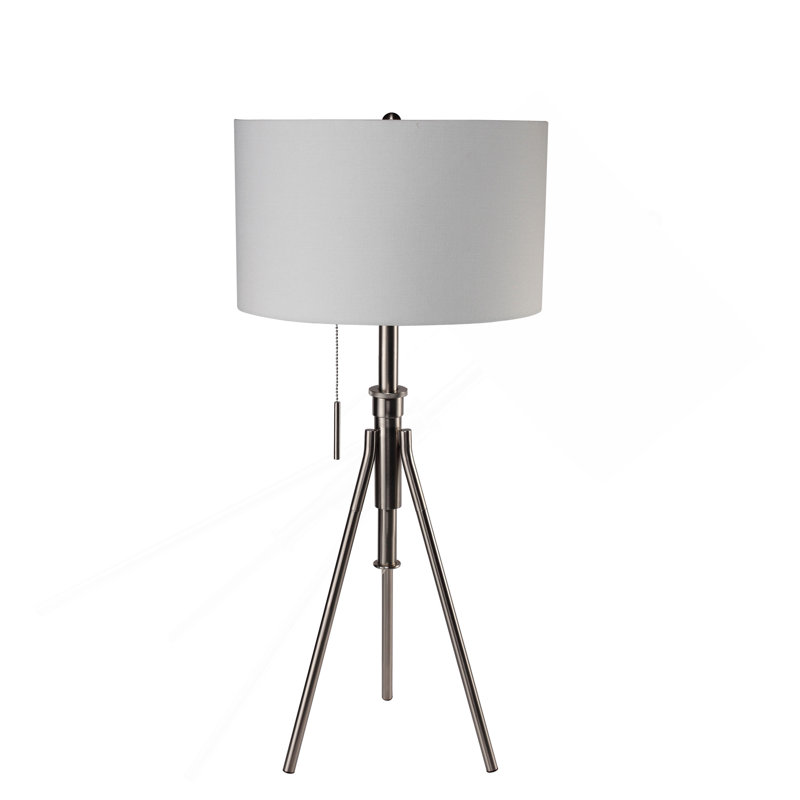 32-37"H Adjustable Tripod Table Lamp, Silver