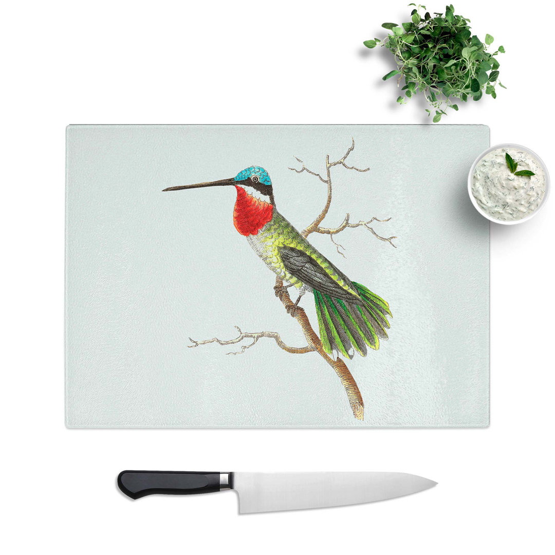 Tempered Glass Cheeked Hummingbird by George Shaw Chopping Board
