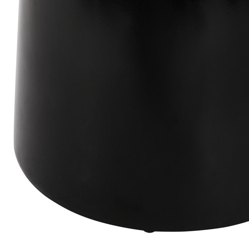 Modern Outdoor Side Table - Metal, Flared Design, End Iron, Sleek &, Black