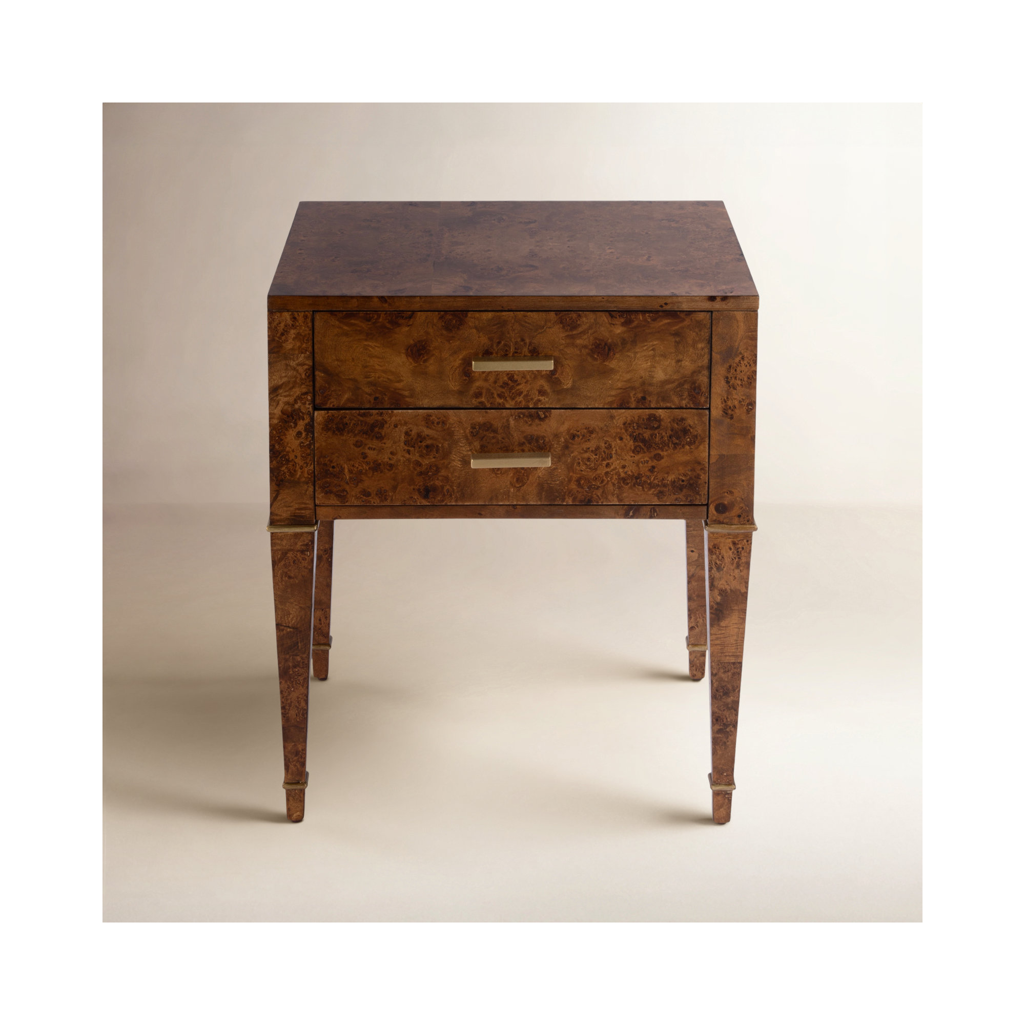 Mazekine 2 - Drawer Nightstand, Honey Burl