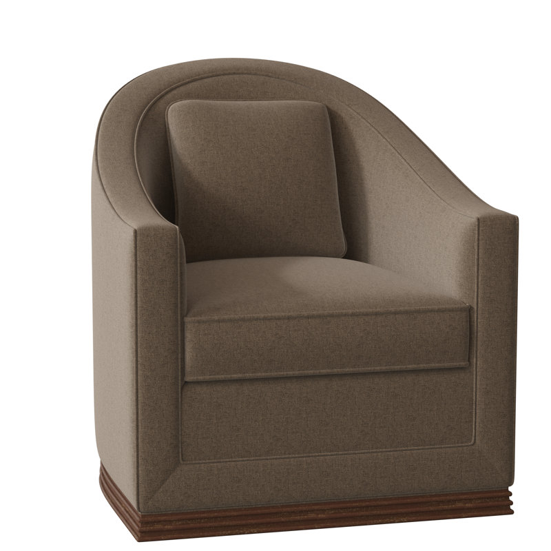 Fauteuil demi-tonneau 81,28 cm de large Lyon, 8789 100% polyester orge, Noisette