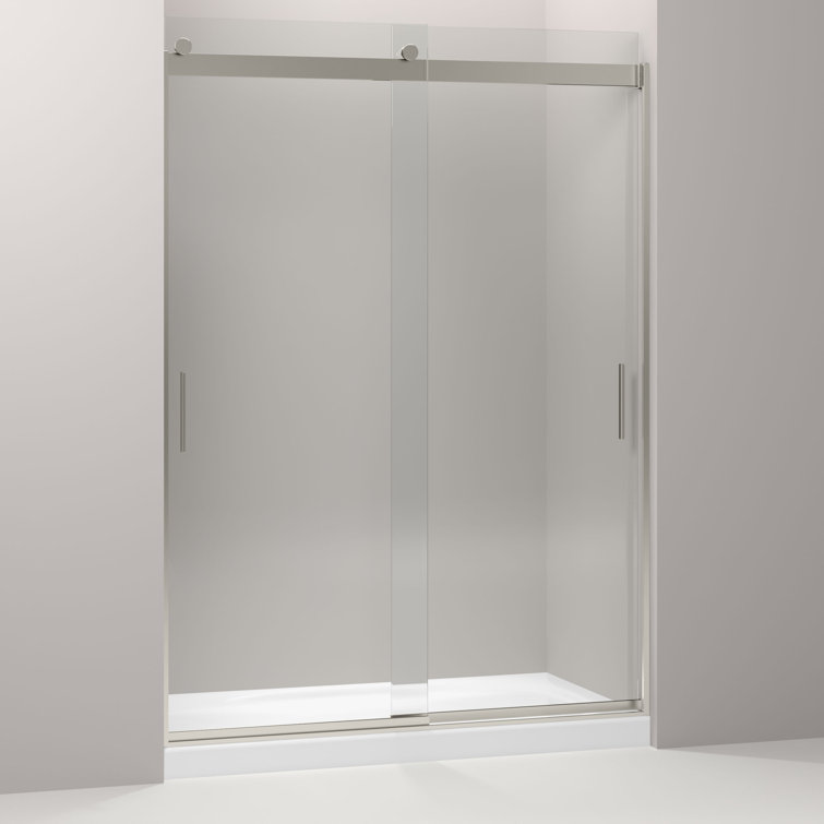 Levity 59.62" W x 82" H Double Sliding Shower Door with Blade Handles with CleanCoat® Technology