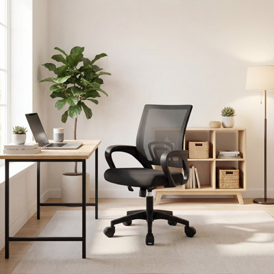 Ergonomic Swivel Home Office Task Chair Adjustable Lumbar Support, Height, and Tilt Function, Comfortable Design for All-Day Productivity by Bring Home Furniture