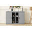 Full Size Murphy Bed with Shelves &amp; USB Ports - No Box Spring Needed, Grey-280786584