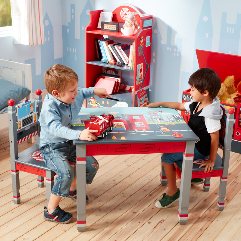 Lil Fire Fighters Kids Square Play Or Activity Table