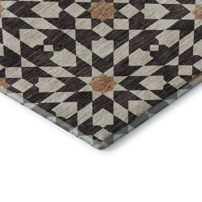 Premium Machine Washable Tweedy Charcoal Rug, Rectangle 9' x 12'