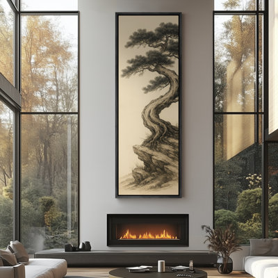 Traditional Chinese Pine Tree Ink Art Extra Large Pictures Framed Canvas Print Wall Art