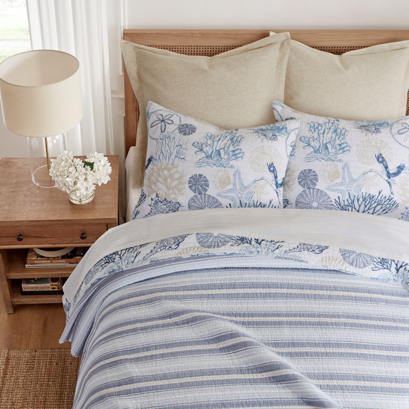 Serena Sea Quilt Set, Full / Double Quilt + 2 Standard Shams