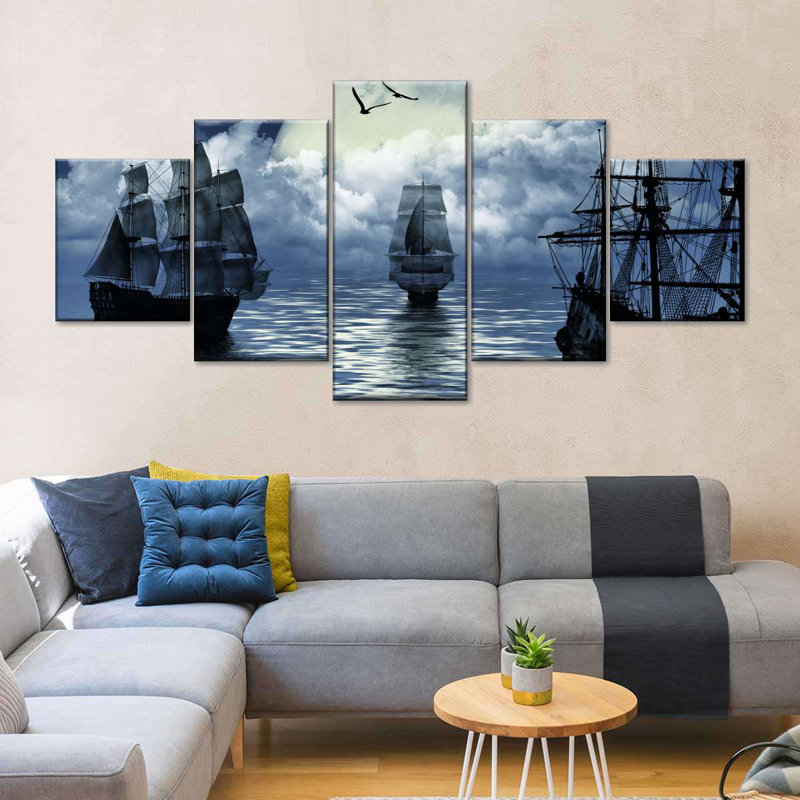 " Old Sailing Boat " by Michael A 5 - Pieces, 55" H x 24" W x 1.25" D