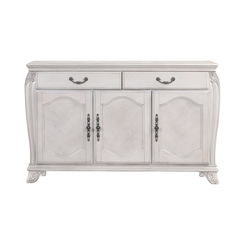 Buffet en bois 2 tiroirs Cambria Hills, Mist Gray