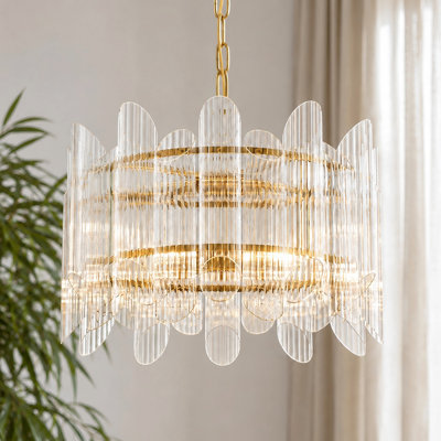 Cuisine de salon avec lustre en cristal 4 lumières 4 lumières