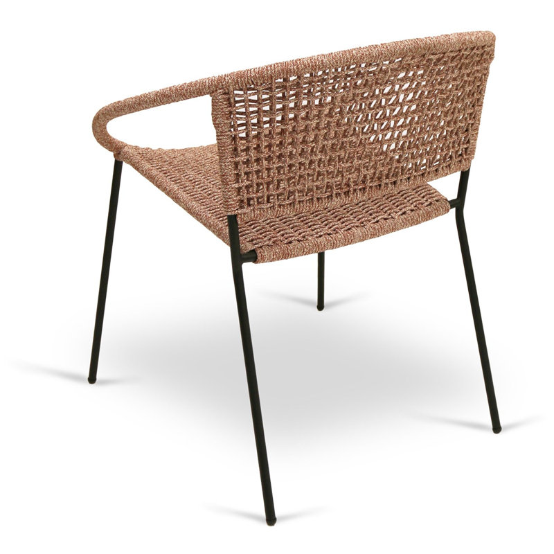 Outdoor Dining Armchair, Red/White