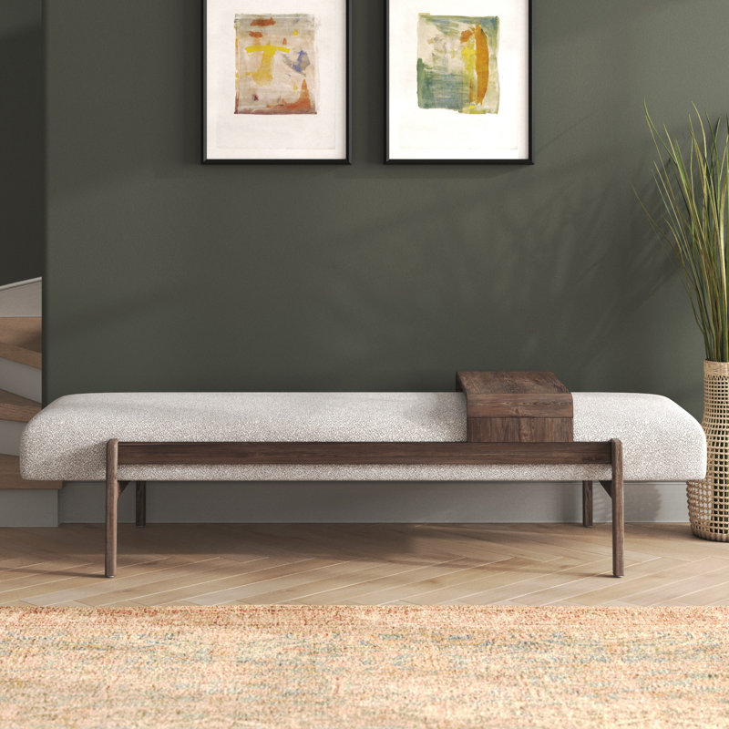 Romina Upholstered Bench, Brunswick Pebble, Vintage Sienna