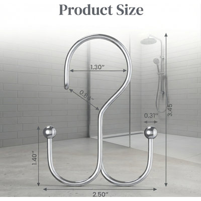 Jamarl Steel Rust Resistant Shower Curtain Hook