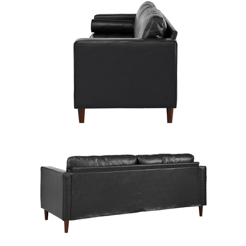 Canapé 3 places Modern Pu, Noir, noir, noir, noir