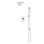 Square 2-Way Pressure Balance Shower Trim Kit With Hand Held Shower On Slide Bar With Separate Water Outlet Matte Black
