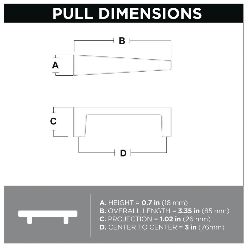 Angled 3" Center Bar Pull Multipack, Satin Nickel