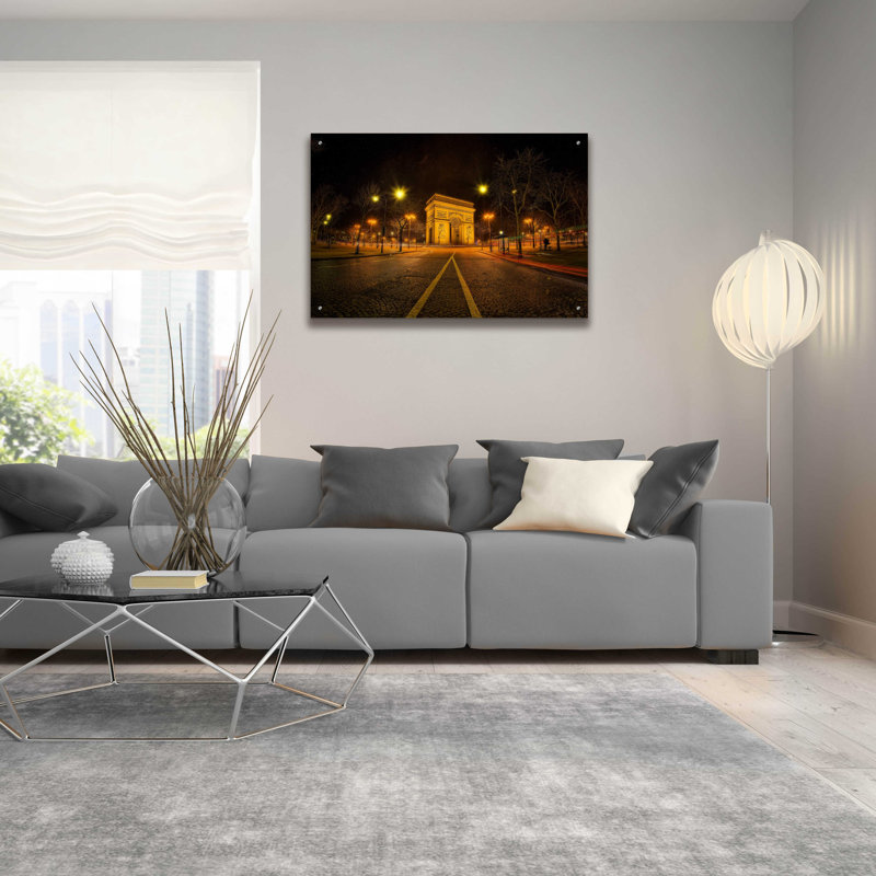 «Arc Night» par Sebastien Lory, art mural en verre acrylique, H 24 po x l 36 po x P 0,2 po