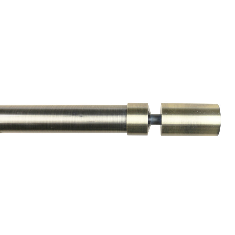 Airius Adjustable Single Curtain Rod, 48" - 84" W, Antique Brass