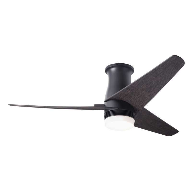 Velo 48'' Ceiling Fan with LED Lights, Dark Bronze, Wall/Remote Combo Controls, Ebony