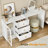 Yokota Extendable Makeup Vanity Table with 3 Drawers and Acrylic Door-2005799471
