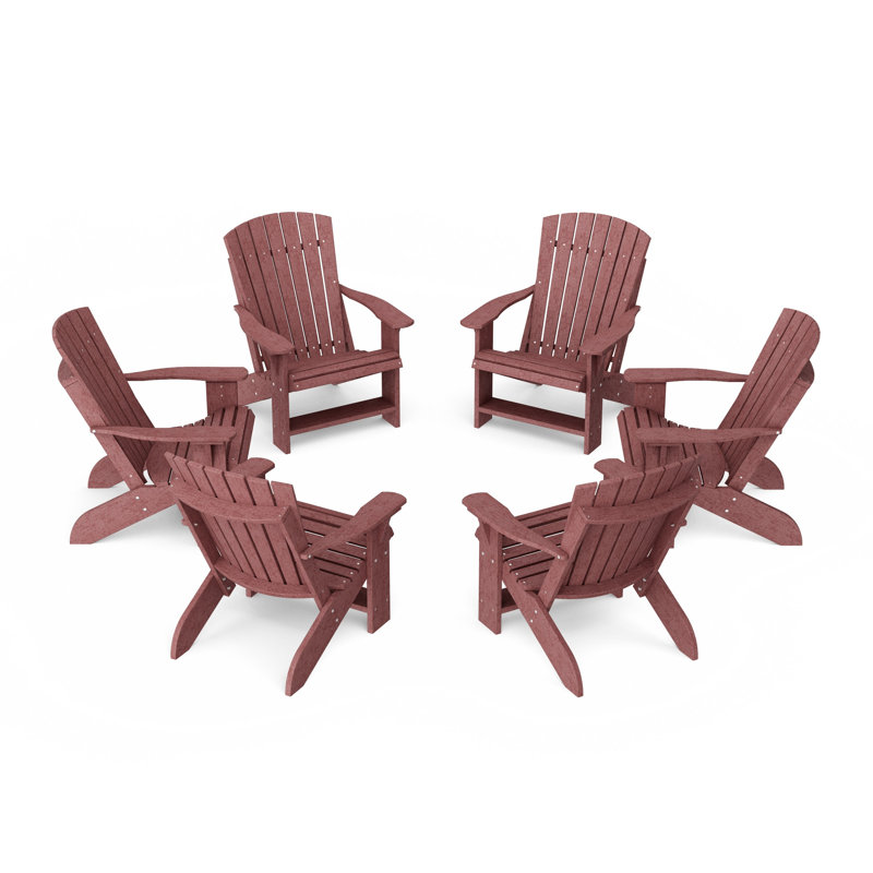 Heritage Adirondack Chairs Set Of 6, Cherrywood