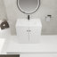 Lavabo de salle de bain sur pied 36 po en résine et 2 portes d'armoire à fermeture en douceur-1472675305