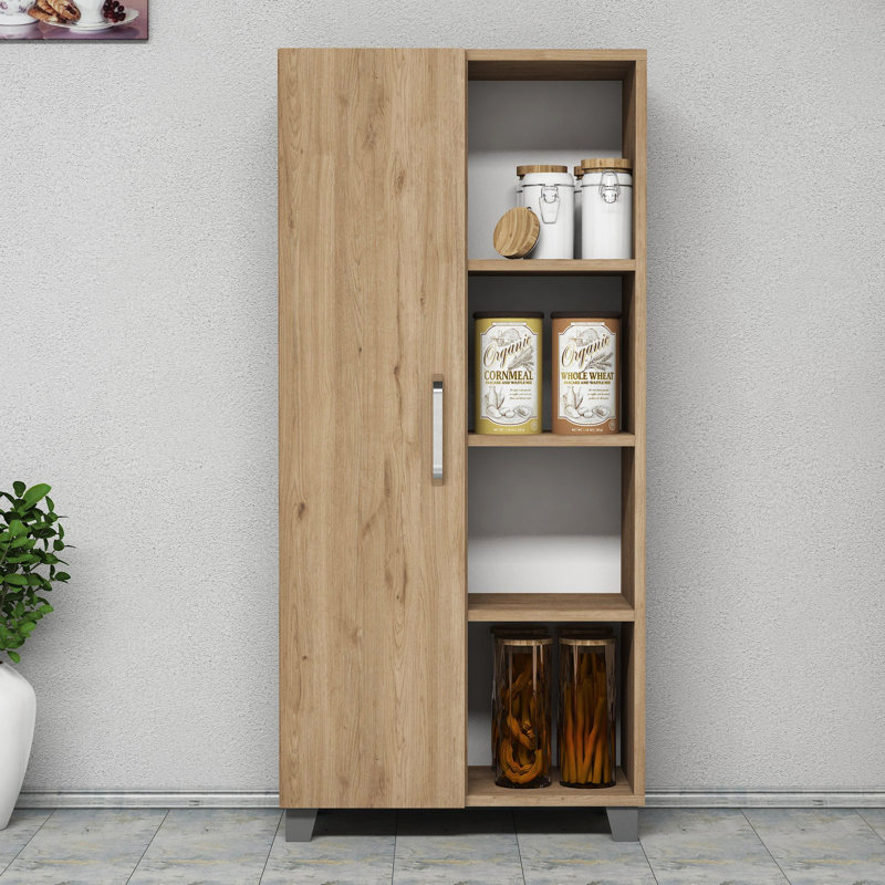 Burroughs 129.6cm Kitchen Pantry, Oak