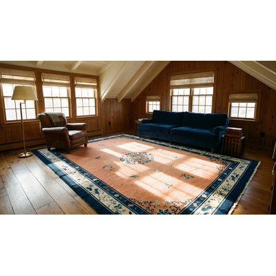 Tapis antique chinois à grandes médailles